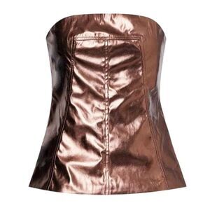 AmyLynn Womens/Ladies Johanna Metallic Tube Top / Brown